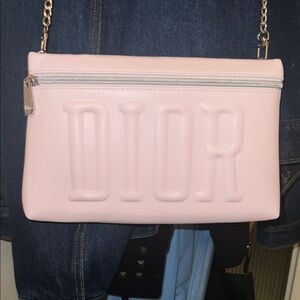 Dior Light Pink PVC Makeup Pouch w/ added Crossbody GWP